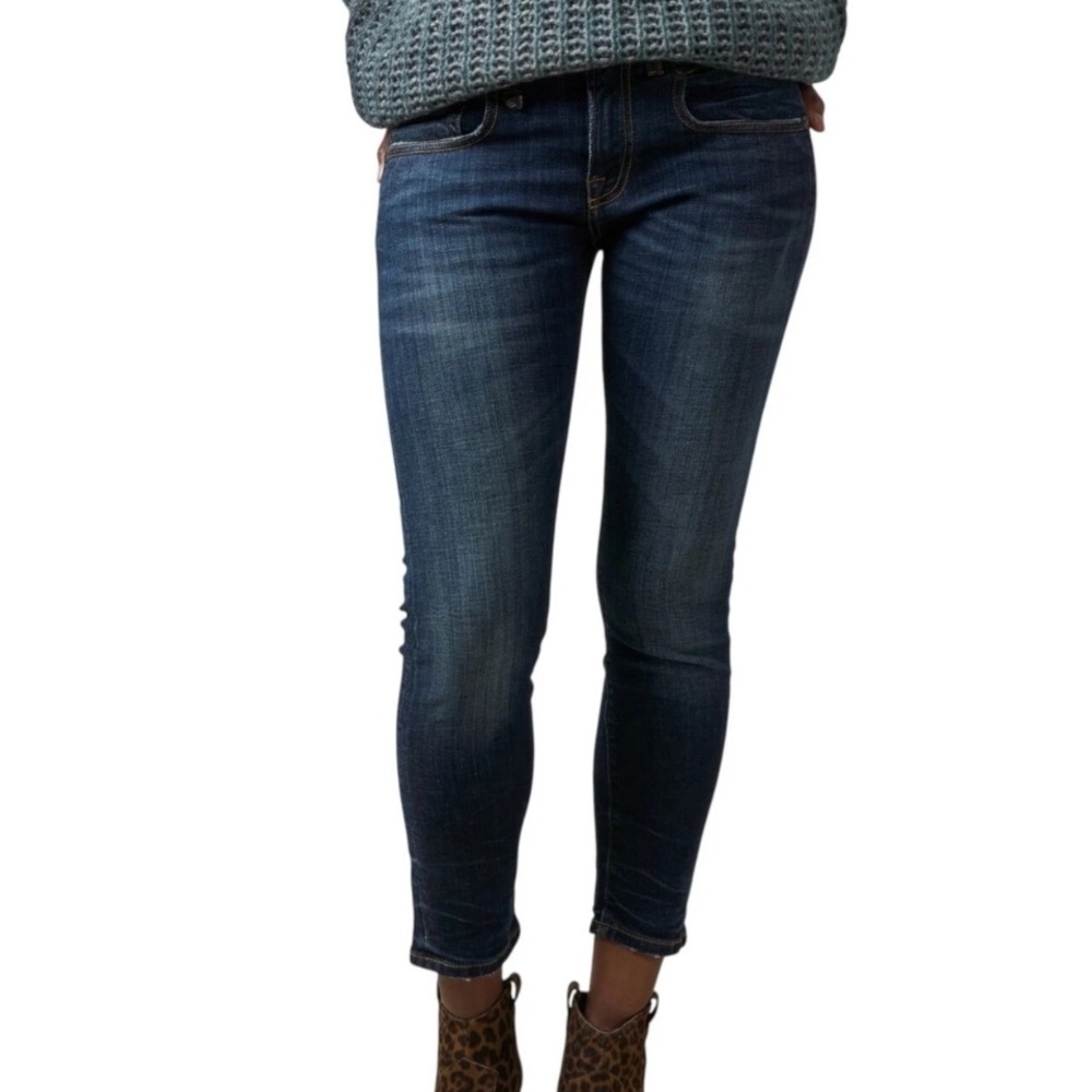 R13 Biker Boy Women's Jeans 28 Howell Indigo Ankle Cropped Skinny. Zippered Pock